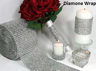   75 DIAMOND MESH WRAP ROLL SPARKLE RHINESTONE Crystal Platinum Ribbon