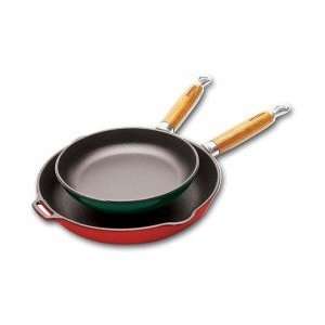  Paderno Green/Black Frying Pan With Wooden Handle   7 7/8 