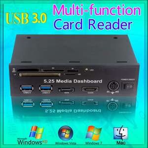   Dashboard Card Reader Black Front Panel USB3.0 SD/MMC XD TF CF MS