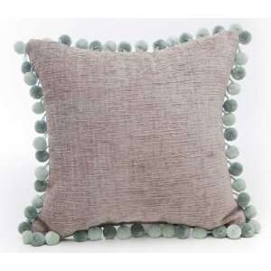  Birdsong Gray Pillow with Pom Poms Baby
