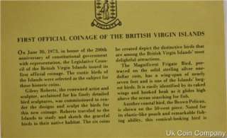 BRITISH VIRGIN ISLANDS 1973 COIN PROOF SET BOX + CERT  