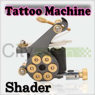   Bullet 10 Wrap Coils Cast Iron Tattoo Machine Gun Shader  