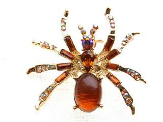   Crystal Rhinestone Spider Costume Fashion Jewelry Pin Brooch  