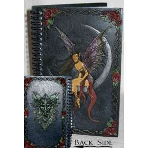  Blank Black Book Book of Shadows Fairy on Moon 