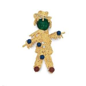   Jacqueline Kennedy Red Agate & Sodalite Stone Scarecrow Pin Jewelry