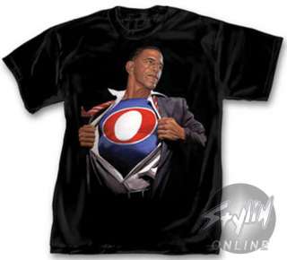 President Elect Barack Obama Superman Super T Shirt Med  