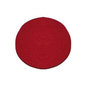  Solid Red   Round Braided Rug (11)