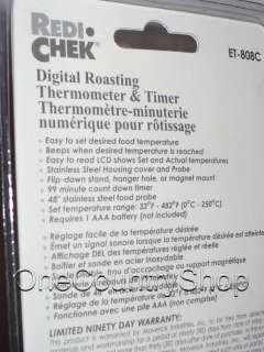digital roasting thermometer with timer w tilt up easy to read lcd 