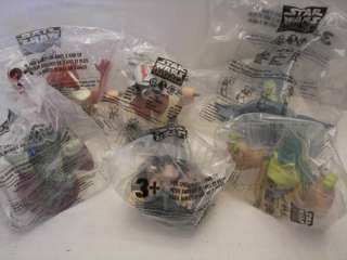 TACO BELL PIZZA HUT STAR WARS CUP TOPPERS LOT OF 6 NISP  