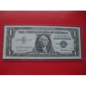  1957 $1 Silver Certificate One Dollar Blue Seal Bill Note 