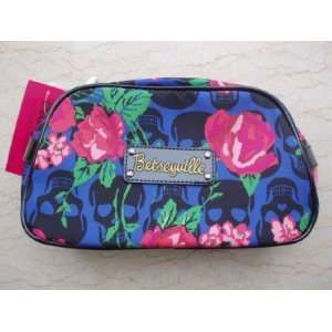   BETSEYVILLE BY BETSEY JOHNSON FLORAL SKULL COSMETIC/MAKEUP BAG Beauty