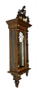 Beautiful Antique German Junghans wall clock at 1900 oak wood  