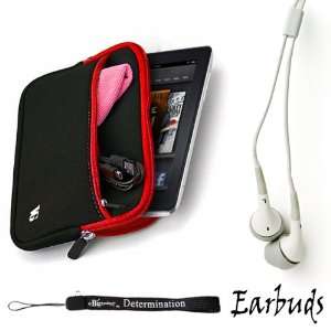 : Red Trim   Black Slim Protective Soft Neoprene Cover Carrying Case 