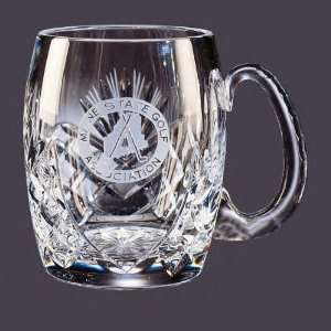   hand cut full lead crystal 12 ounce tankards.: Kitchen & Dining