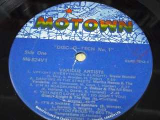 DISCO LP: Disc O Tech #1 MOTOWN Diana Ross Marvin Gaye  