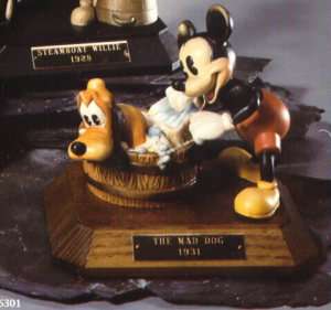 Disney Mickey & Pluto Anri Wood Carving LE MAKE OFFER  