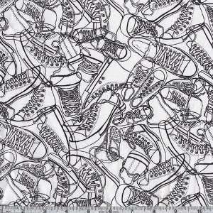  45 Wide Tennis Shoes White Fabric By The Yard Arts 
