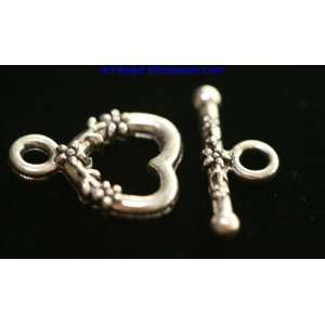  5pcs Tibetan Silver Heart shaped Jewelry Clasps Diameter 0 