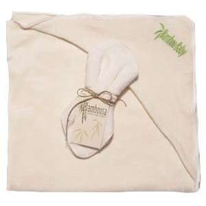  BambooBaby Hooded Towel & Washcloth Set in Natural