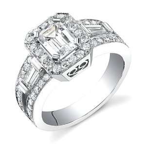  1.90 ct Emerald Cut Diamond Engagement Ring 14K Gold All 