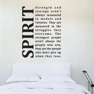   Strength Courage Motivational Wall Decal Black 36x48