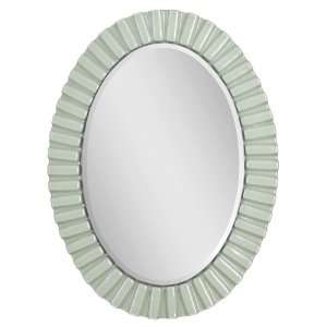  Green Tinted Glass Frame Oval Wall Mirror