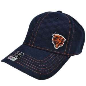   Bears Weave Knit Pattern Navy Blue Orange Hat Cap